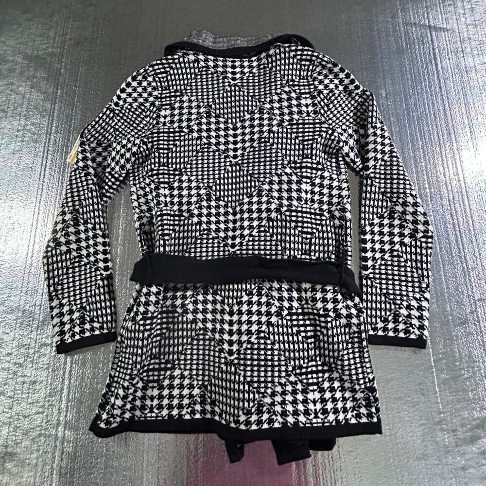 Anne Klein Houndstooth Belted Cardigan Sweater Women's Jacket Size Small NWT - Picture 7 of 13